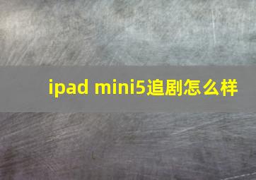 ipad mini5追剧怎么样